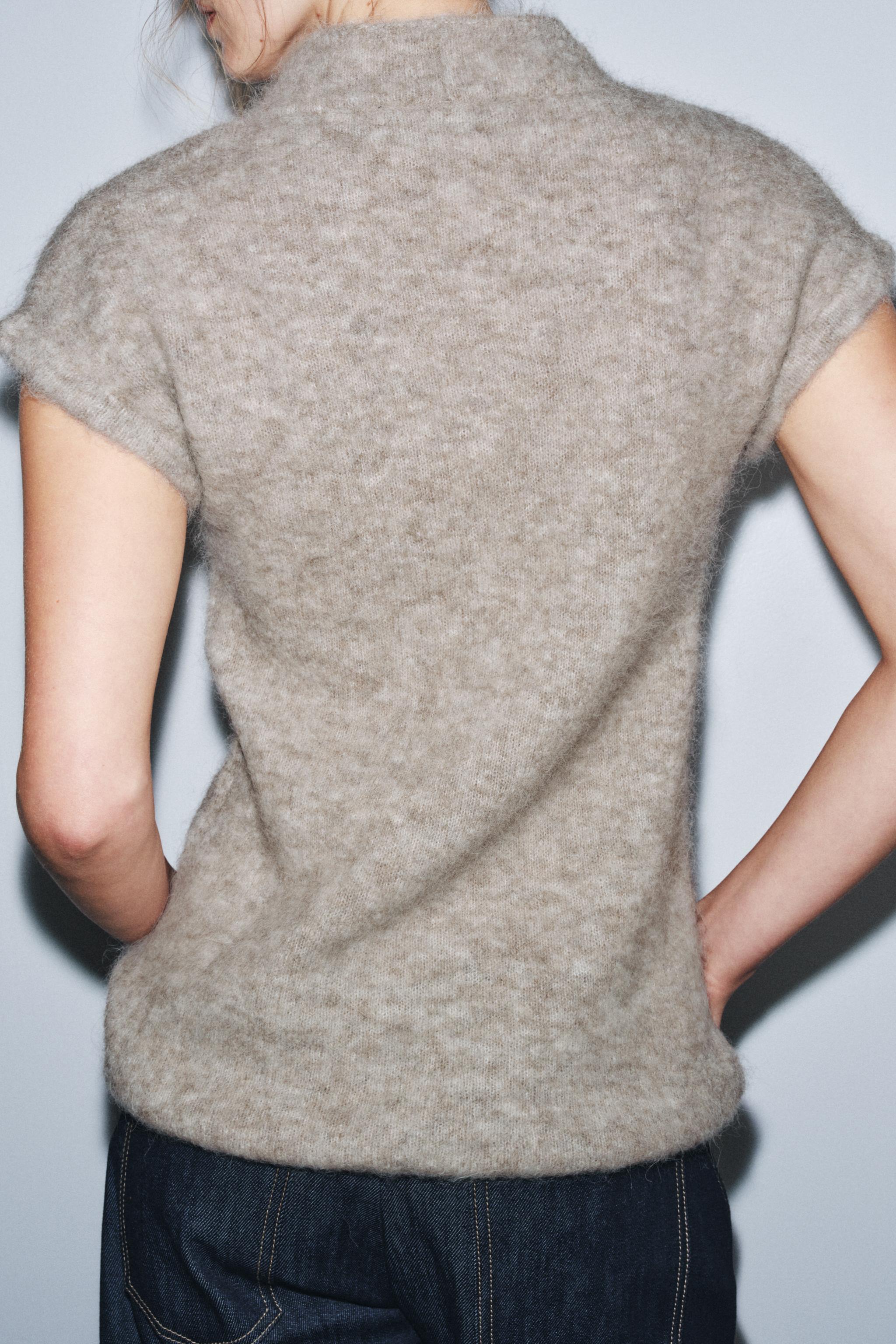 TOP AVEC ALPAGA EFFET BROSSÉ